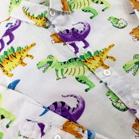 Dinosaurs White Long Sleeve Shirt - Boys 3-4 Years