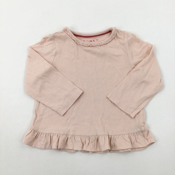Pink Cotton Long Sleeve Top - Girls 2-3 Years