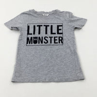 'Little Monster' Grey T-Shirt - Boys 4-5 Years