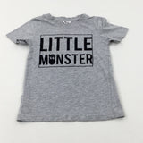 'Little Monster' Grey T-Shirt - Boys 4-5 Years