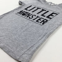 'Little Monster' Grey T-Shirt - Boys 4-5 Years