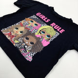 'Girls Rule' LOL Surprise Glittery Black T-Shirt - Girls 10-11 Years