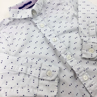 Patterned White Long Sleeve Shirt - Boys 18-24 Months