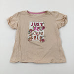 'Just Be Yourself' Flowers Cream T-Shirt - Girls 10-11 Years