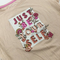 'Just Be Yourself' Flowers Cream T-Shirt - Girls 10-11 Years