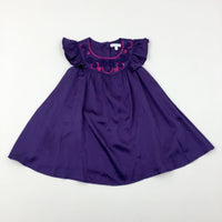 Swirls Sequinned Purple Party Dress - Girls 18-24 Months