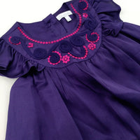 Swirls Sequinned Purple Party Dress - Girls 18-24 Months