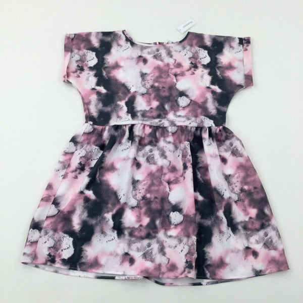 **NEW** Patterned Pink & Grey Dress - Girls 10-11 Years