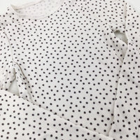 Textured Spotty Cream Long Sleeve Top - Girls 6-7 Years