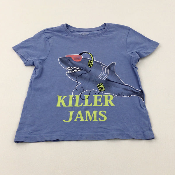 'Killer Jams' Shark Blue T-Shirt - Boys 5-6 Years