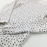 Textured Spotty Cream Long Sleeve Top - Girls 6-7 Years