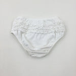 Frills White Cotton Nappy Pants - Girls 18-24 Months