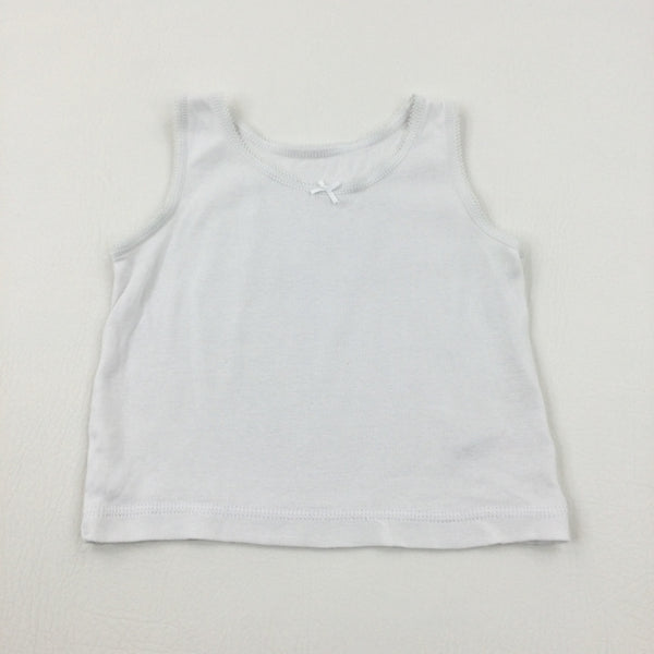 White Cotton Vest - Girls 18-24 Months