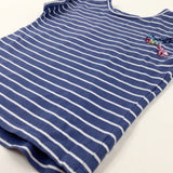 Hummingbird Sequinned Blue Striped T-Shirt - Girls 5-6 Years