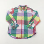 Colourful Checked Long Sleeve Shirt - Girls 5-6 Years