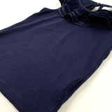 Frill Collar Navy Top - Girls 5-6 Years