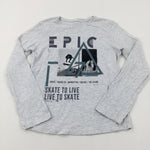 'Epic' Skateboard Grey Long Sleeve Top - Boys 11-12 Years