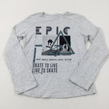 'Epic' Skateboard Grey Long Sleeve Top - Boys 11-12 Years