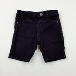 Black Denim Shorts With Adjustable Waist - Boys 2-3 Years