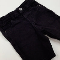 Black Denim Shorts With Adjustable Waist - Boys 2-3 Years