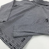 Black Striped Roll Neck Long Sleeve Top - Girls 6-7 Years