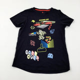 'Power UP' Rocket & Cars Black T-Shirt - Boys 11-12 Years