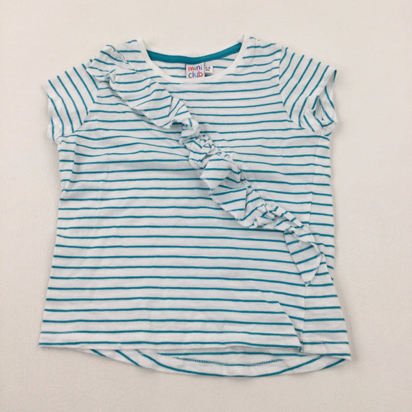 Blue & White Striped T-Shirt - Girls 3-4 Years