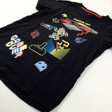 'Power UP' Rocket & Cars Black T-Shirt - Boys 11-12 Years