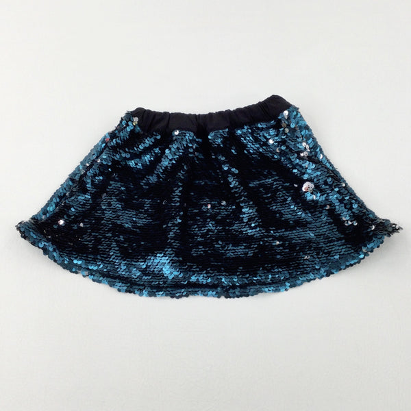 Blue Sequinned Party Skirt - Girls 5-6 Years