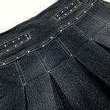 Diamonte Black Denim Pleated Skirt - Girls 5-6 Years