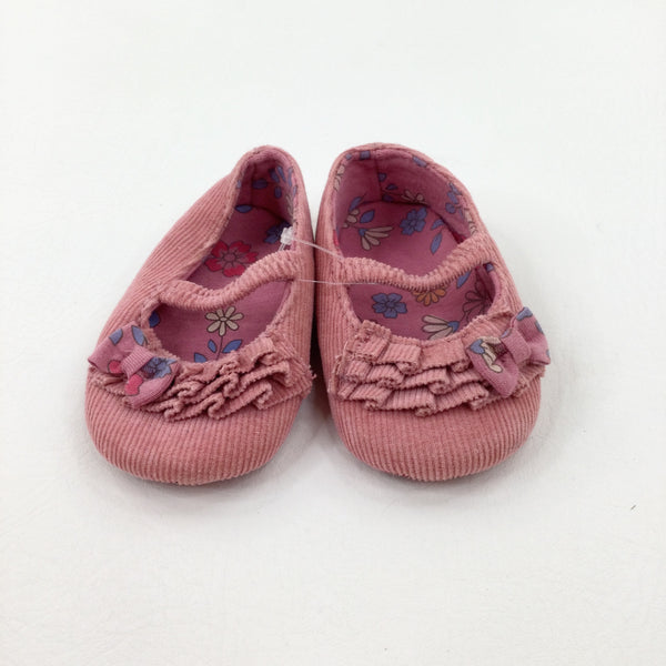 Pink Cord Soft Sole Shoes - Girls - Shoe Size 3