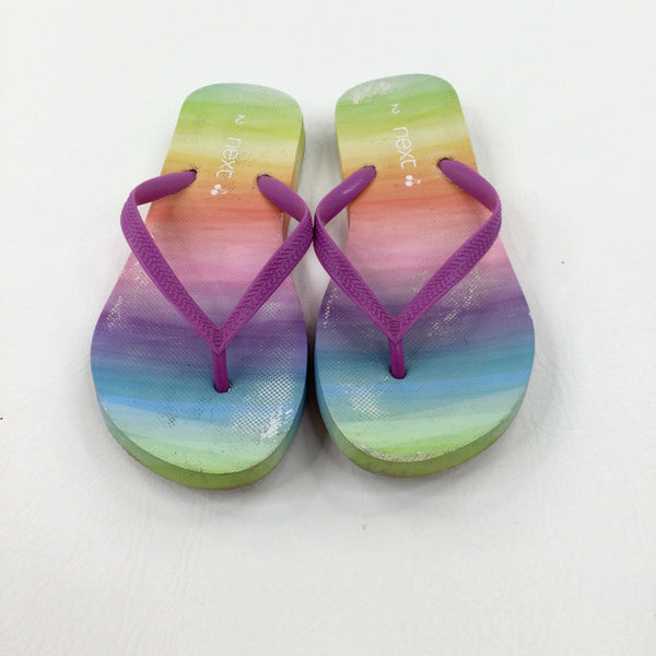 Colourful Purple Flip Flops - Girls - Shoe Size 2
