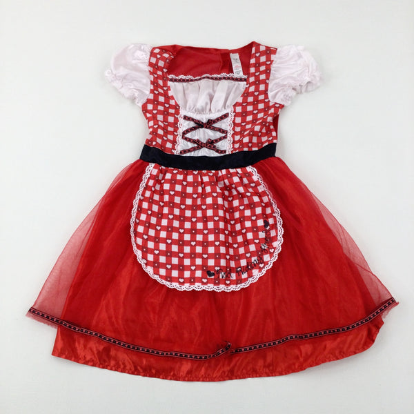 Hearts Red & White Costume - Girls 7-8 Years