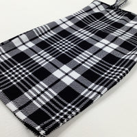 Black & White Checked Fitted Dress - Girls 6-7 Years