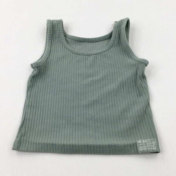 Textured Green Vest Top - Girls 6-7 Years