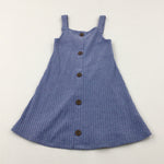 Textured Blue Jersey Dress - Girls 6-7 Years