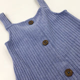 Textured Blue Jersey Dress - Girls 6-7 Years