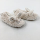 Bunny Fluffy White Slippers - Girls - Shoe Size 2