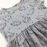 Cats Grey Jersey Dress - Girls 6-7 Years