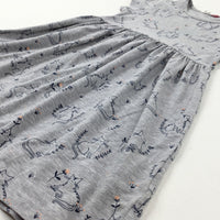 Cats Grey Jersey Dress - Girls 6-7 Years