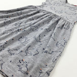 Cats Grey Jersey Dress - Girls 6-7 Years