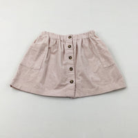 Pale Pink Cord Skirt With Adjustable Waist - Girls 6-7 Years