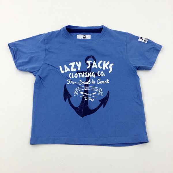 'Lazy Jacks Co' Blue T-Shirt - Boys 3-4 Years