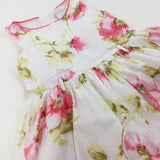 Flowers White Party Dress - Girls 3-4 Years