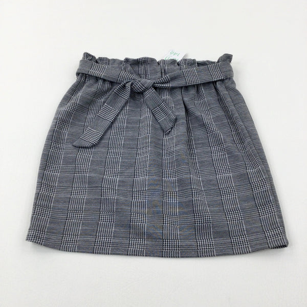 **NEW** Black & White Checked Paper Bag Skirt - Girls 8-9 Years