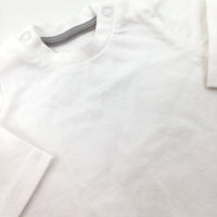 White Cotton Long Sleeve Top - Boys/Girls Newborn