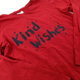 'Kind Wishes' Glittery Red Long Sleeve Top - Girls 8-9 Years