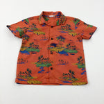 American Cars & Palm Trees Orange Shirt - Boys 4-5 Years