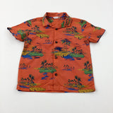 American Cars & Palm Trees Orange Shirt - Boys 4-5 Years