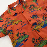 American Cars & Palm Trees Orange Shirt - Boys 4-5 Years